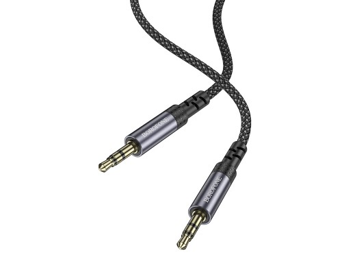 Аудіокабель BOROFONE BL24 3.5mm male to 3.5mm male, nylon braid, 1m, Metal Grey (6941991118968)