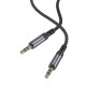 Аудіокабель BOROFONE BL24 3.5mm male to 3.5mm male, nylon braid, 1m, Metal Grey (6941991118968)