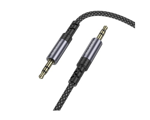 Аудіокабель BOROFONE BL24 3.5mm male to 3.5mm male, nylon braid, 1m, Metal Grey (6941991118968)