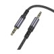 Аудіокабель BOROFONE BL24 3.5mm male to 3.5mm male, nylon braid, 1m, Metal Grey (6941991118968)