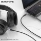 Аудіокабель BOROFONE BL24 3.5mm male to 3.5mm male, nylon braid, 1m, Metal Grey (6941991118968)
