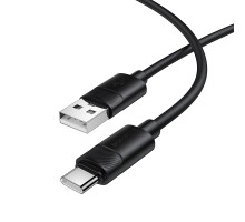 Кабель BOROFONE BX123 Leya silicone charging data cable Type-C Black (6941991124211)