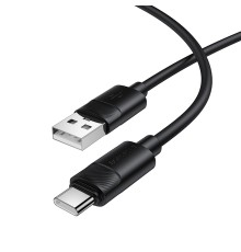 Кабель BOROFONE BX123 Leya silicone charging data cable Type-C Black (6941991124211)