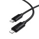 Кабель BOROFONE BX123 Leya PD30W silicone charging data cable iP Black (6941991124174)