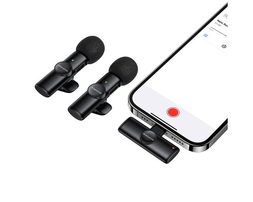 Бездротова мікрофонна система BOROFONE BFK16A Winner dual-mic (Lightning) Black (6941991126505)