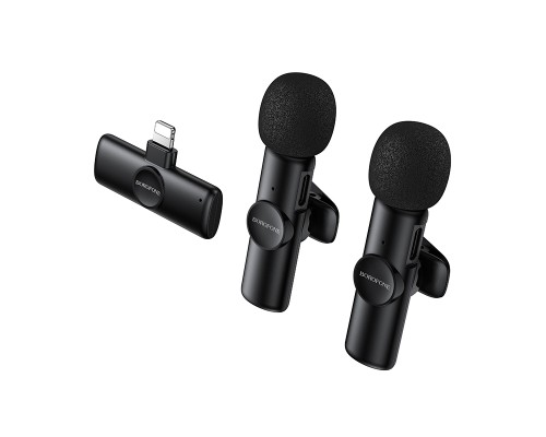 Бездротова мікрофонна система BOROFONE BFK16A Winner dual-mic (Lightning) Black (6941991126505)