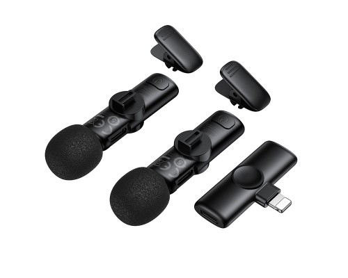 Бездротова мікрофонна система BOROFONE BFK16A Winner dual-mic (Lightning) Black (6941991126505)