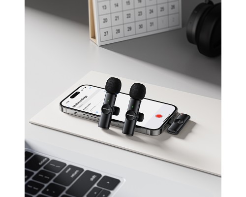 Бездротова мікрофонна система BOROFONE BFK16A Winner dual-mic (Lightning) Black (6941991126505)