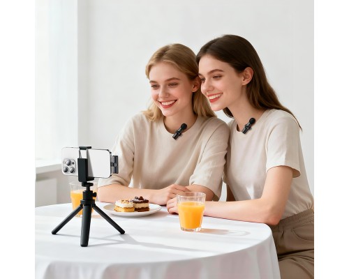 Бездротова мікрофонна система BOROFONE BFK16A Winner dual-mic (Lightning) Black (6941991126505)