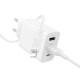 Мережевий зарядний пристрій з кабелем BOROFONE BA105A Stellar three-port charger set (iP) (EU) White (6941991125287)