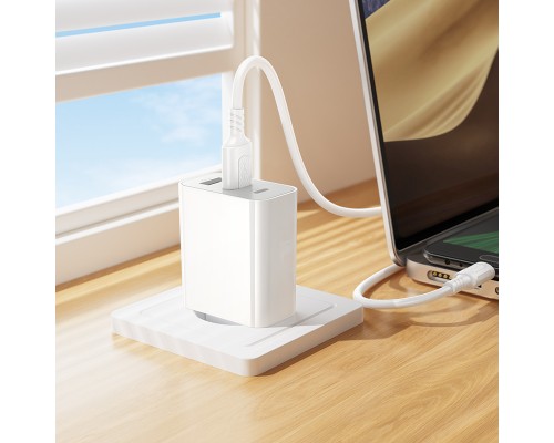 Мережевий зарядний пристрій з кабелем BOROFONE BA105A Stellar three-port charger set (Micro) (EU) White (6941991125294)