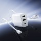 Мережевий зарядний пристрій з кабелем BOROFONE BA105A Stellar three-port charger set (Micro) (EU) White (6941991125294)