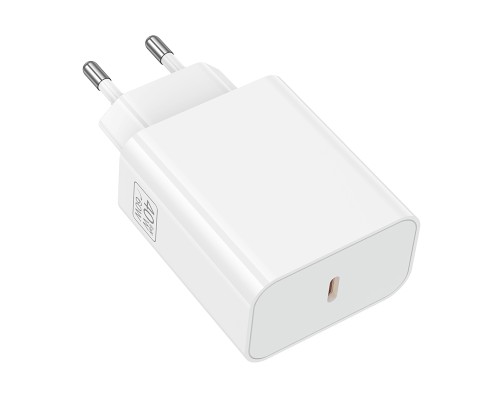 Мережевий зарядний пристрій BOROFONE BA109A Star single port PD40W charger (EU) White (6941991126888)