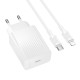 Мережевий зарядний пристрійз кабелем BOROFONE BAS75A Source single port PD30W charger set (C to iP) (EU) White (6941991122842)
