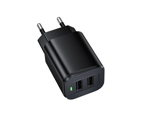 Мережевий зарядний пристрій BOROFONE BAS81A Star dual-port charger (EU) Black (6941991126628)