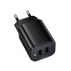 Мережевий зарядний пристрій BOROFONE BAS81A Star dual-port charger (EU) Black (6941991126628)