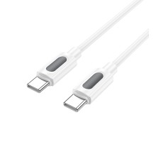Кабель BOROFONE BX114 Structure 60W silicone charging data cable C to C White (6941991116919)