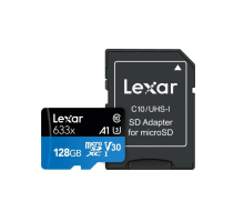 Карта пам'яті microSDXC (UHS-1 U3) Lexar High-Performance 633x 128Gb class 10 V30 A1 (100Mb/s) Blue Series (adapter SD) (LMS0633128G-BNAAA)
