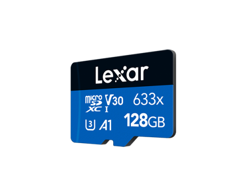 Карта пам'яті microSDXC (UHS-1 U3) Lexar High-Performance 633x 128Gb class 10 V30 A1 (100Mb/s) Blue Series (adapter SD) (LMS0633128G-BNAAA)