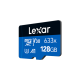 Карта пам'яті microSDXC (UHS-1 U3) Lexar High-Performance 633x 128Gb class 10 V30 A1 (100Mb/s) Blue Series (adapter SD) (LMS0633128G-BNAAA)