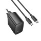 Мережевий зарядний пристрій з кабелем HOCO CS63A Bright PD65W(1A1C) charger set (C to C)(EU) Black (6942007638487)