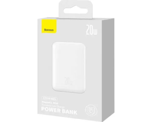 Зовнішній акумулятор Baseus Magnetic Mini Wireless Fast Charge Power Bank 10000mAh 20W White (PPCX070002)