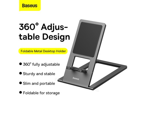 Підставка для телефона Baseus Foldable Metal Desktop Holder Gray (LUKP000013)