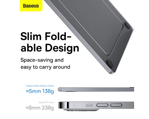 Підставка для телефона Baseus Foldable Metal Desktop Holder Gray (LUKP000013)
