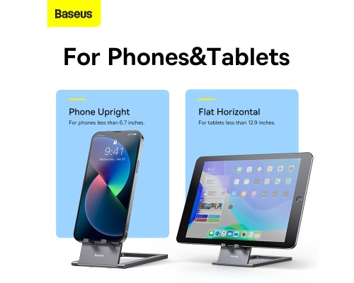 Підставка для телефона Baseus Foldable Metal Desktop Holder Gray (LUKP000013)