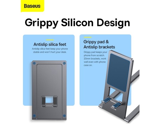 Підставка для телефона Baseus Foldable Metal Desktop Holder Gray (LUKP000013)