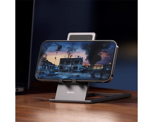 Підставка для телефона Baseus Foldable Metal Desktop Holder Gray (LUKP000013)