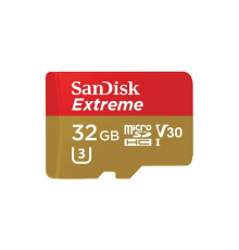 Карта пам'яті microSDHC (UHS-1 U3) SanDisk Extreme Action A1 32Gb class 10 V30 (R100MB/s, 667x) (adapter SD) (SDSQXAF-032G-GN6MA)