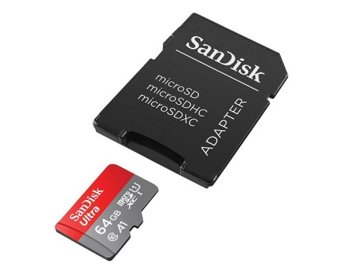 Карта пам'яті microSDXC (UHS-1) SanDisk Ultra 64Gb class 10 A1 (140Mb/s) (adapter SD) (SDSQUAB-064G-GN6MA)
