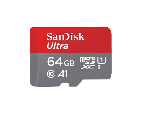 Карта пам'яті microSDXC (UHS-1) SanDisk Ultra 64Gb class 10 A1 (140Mb/s) (adapter SD) (SDSQUAB-064G-GN6MA)