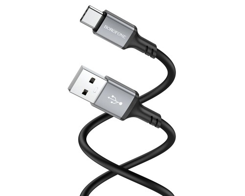 Кабель BOROFONE BX83 Type-C Famous silicone charging data cable Black (6974443386417)