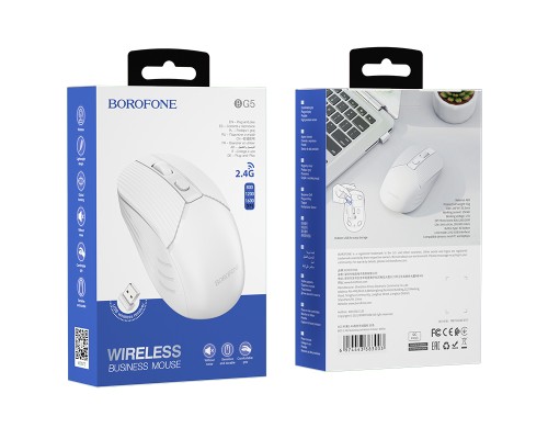 Маніпулятор миша BOROFONE BG5 Business wireless mouse White (6974443383003)
