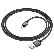 Кабель BOROFONE BX87 USB to iP 2.4A,1m, nylon, aluminum connectors, Black (6974443389005)