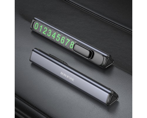 Паркувальна карта BOROFONE FC3 Ronny can hidden parking sign Black Metal Gray (6941991118760)