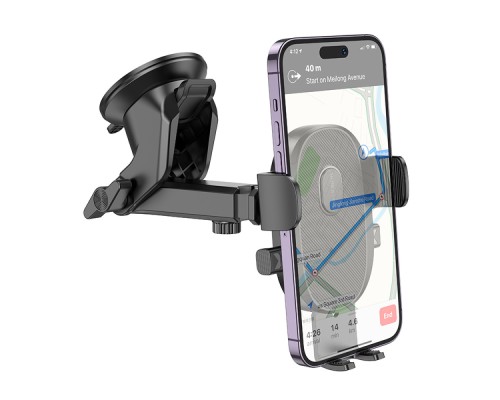 Автотримач для телефона BOROFONE BH93 Grand one-button car holder(center console) Black (6941991103698)