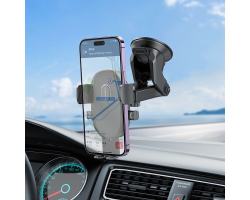 Автотримач для телефона BOROFONE BH93 Grand one-button car holder(center console) Black (6941991103698)