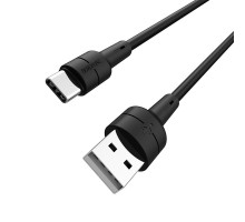 Кабель BOROFONE BX30 USB to Type-C, 3A, 1m, silicone, TPE connectors, Black (6931474706928)