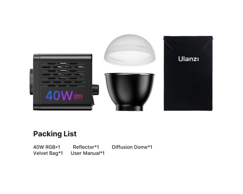 Відеосвітло Ulanzi Vijim 40W RGB COB Fill Light (L024 40WRGB) (L024)