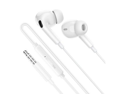 Навушники дротові BOROFONE BM100 Pro (3.5mm) White (6941991121760)