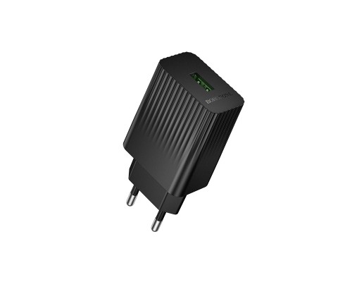 Мережевий зарядний пристрій BOROFONE BAS72A Source single port QC3.0 charger Black (6941991122637)