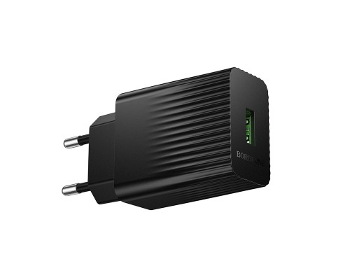 Мережевий зарядний пристрій BOROFONE BAS72A Source single port QC3.0 charger Black (6941991122637)