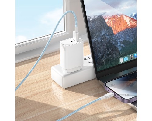 Кабель BOROFONE BX117 Source charging data cable iP White (6941991120145)