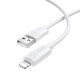 Кабель BOROFONE BX123 Leya silicone charging data cable iP White (6941991124204)