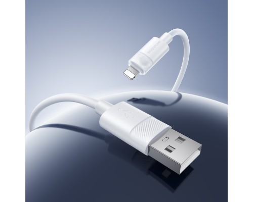 Кабель BOROFONE BX123 Leya silicone charging data cable iP White (6941991124204)
