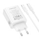 Мережевий зарядний пристрій з кабелем BOROFONE BA109A Star single port PD40W charger set (C to C) (EU) White (6941991126895)