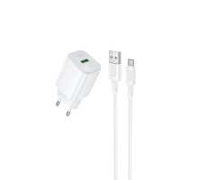 Мережевий зарядний пристрій BOROFONE BAS82A Star single port QC3.0 charger set (Micro) (EU) White (6941991126734)